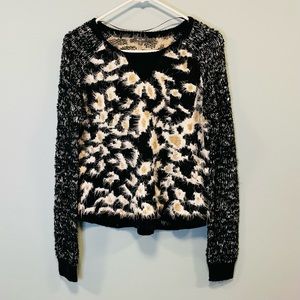 Miss me sweater! Miss me animal print eyelash sweater oversized XS